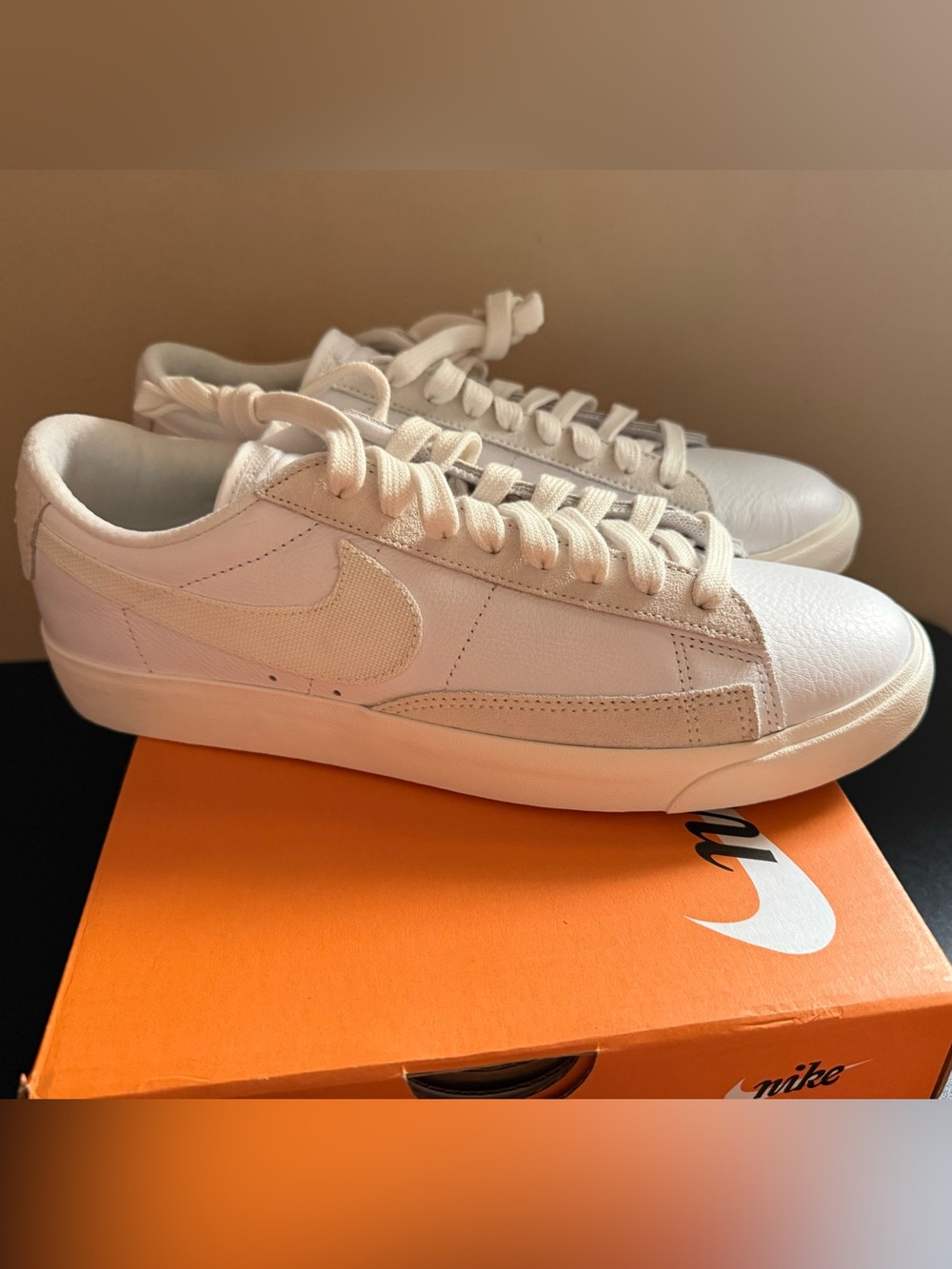 Nike Blazer Low Leather White Sail Sneaker Women 9.5 / Men 8 NIB